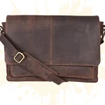 Oak Leather Messenger Bag For College