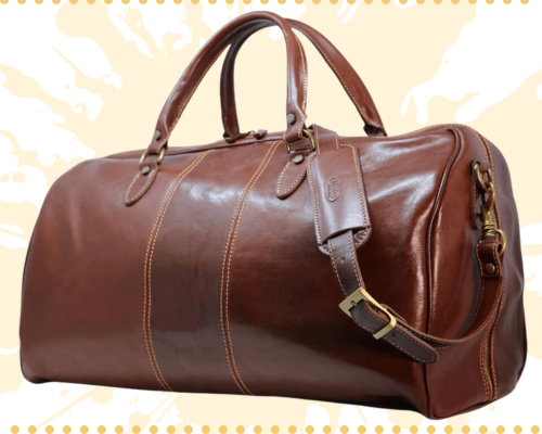 italian leather duffle bag