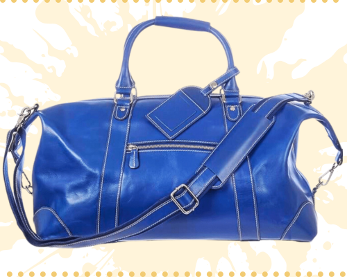 large leather weekender bag