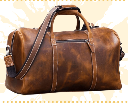 leather gym duffle bag