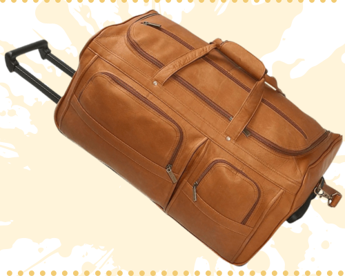 leather rolling duffle bag